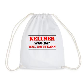 Kellner Spruch Restaurant Lustige Kellner Geschenk - Turnbeutel - Weiß - Vorne