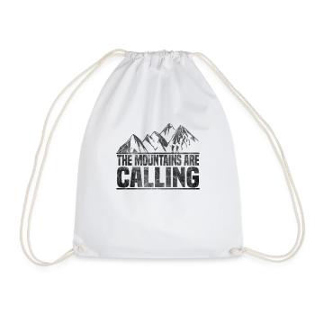 The mountains call mountaineers - Drawstring Bag - white - Front
