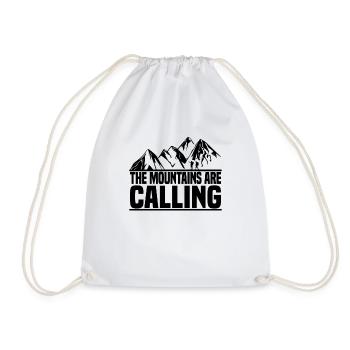 The mountains call mountaineers - Drawstring Bag - white - Front