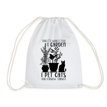 I Garden I Pet Cats Garden Gardener Plants - Drawstring Bag - white - Front