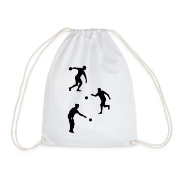 Boccia Player Silhouettes Boccia Silhouettes - Drawstring Bag - white - Front