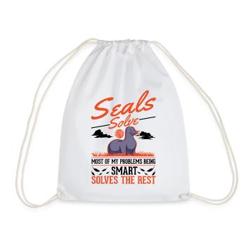 Seal Gift Sea Lion Seal Sea Lion - Drawstring Bag - white - Front
