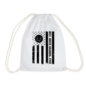 Best Bocce Grandpa Ever - Boccia US Flag - Drawstring Bag - white - Front