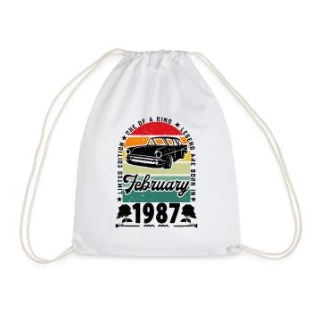Anniversaire février 1987, Vintage février 1987. - Sac de sport léger - blanc - Devant