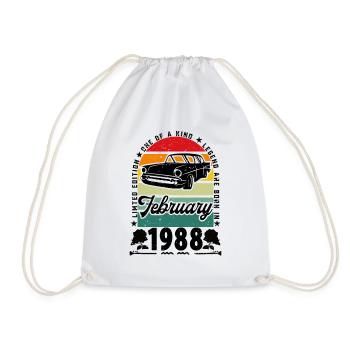 Anniversaire février 1988, Vintage février 1988. - Sac de sport léger - blanc - Devant
