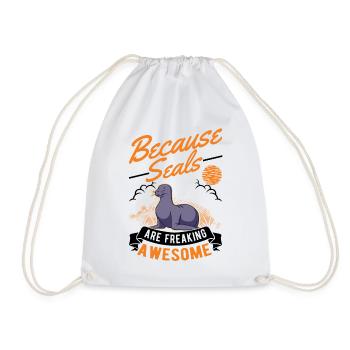 Seal Gift Seal Sea Lion - Drawstring Bag - white - Front