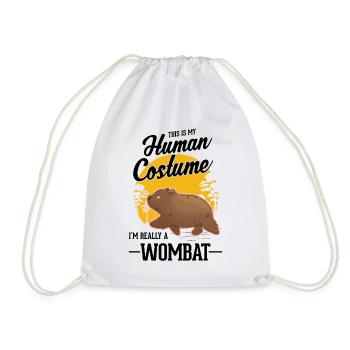 Wombat Human Costume Halloween - Turnbeutel - Weiß - Vorne