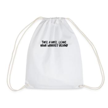 Hiking - Take a hike, leave your worries behind - Drawstring Bag - white - Front