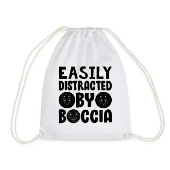 Easily Distracted By Boccia - Drawstring Bag - white - Front