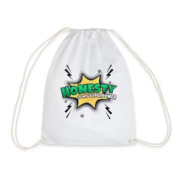 Honesty is my superpower trait - Drawstring Bag - white - Front