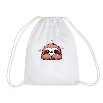 Kawaii Sloth Cute Pattern - Drawstring Bag - white - Front