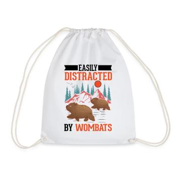 Easily distracted by Wombats - Turnbeutel - Weiß - Vorne