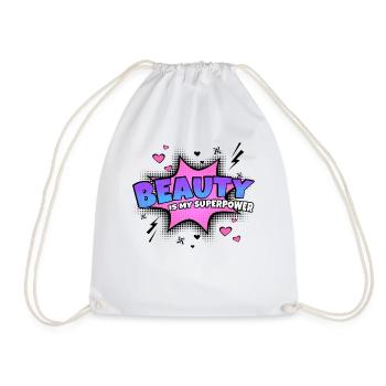 Beauty is my superpower trait - Drawstring Bag - white - Front