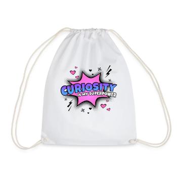 Curiosity is my superpower trait - Drawstring Bag - white - Front