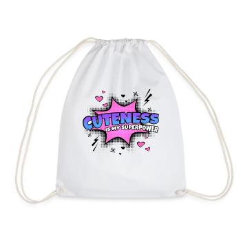 Cuteness is my superpower trait - Drawstring Bag - white - Front