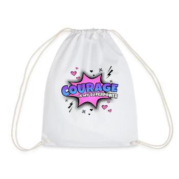 Courage is my superpower trait - Drawstring Bag - white - Front