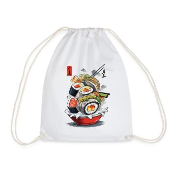 Sushi Ukiyo-E Japan Aesthetic Vintage Food Design - Turnbeutel - Weiß - Vorne