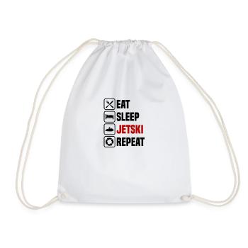 Eat sleep jet ski repeat - Drawstring Bag - white - Front