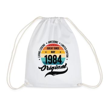 Rétro 40 ans mai 1984 anniversaire Vintage Bday - Sac de sport léger - blanc - Devant