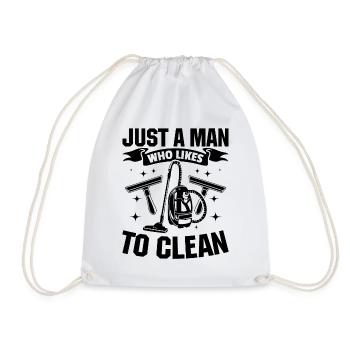Just A Man Who Likes To Clean - Housekeeper Janito - Drawstring Bag - white - Front