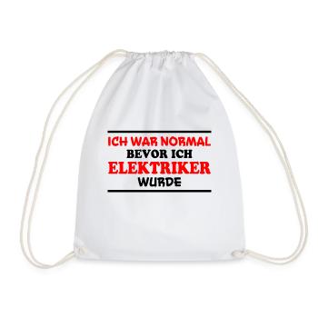 Elektriker Spruch Job Lustiges Elektriker Geschenk - Turnbeutel - Weiß - Vorne