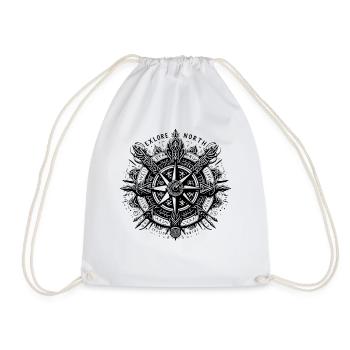 Wikinger Kompass Vegvisir Walhalla Nordisch - Turnbeutel - Weiß - Vorne