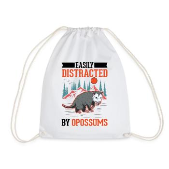 Easily distracted by Opossums Possum Beutelratte - Drawstring Bag - white - Front