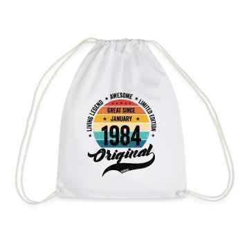 Rétro 40 ans janvier 1984 anniversaire vintage - Sac de sport léger - blanc - Devant