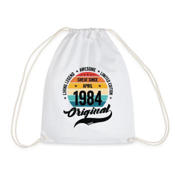 Rétro 40 ans avril 1984 anniversaire Vintage Bday - Sac de sport léger - blanc - Devant