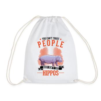 Hippo Lover Hippo Hippo Hippo - Drawstring Bag - white - Front
