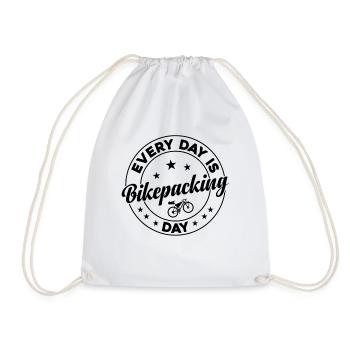 Every Day Is Bikepacking Day - Gravel Bike Bikepac - Turnbeutel - Weiß - Vorne