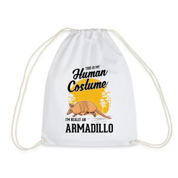 Armadillo Human Costume Gürteltier - Drawstring Bag - white - Front