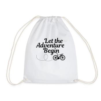 Let The Adventure Begin - Gravel Bike Bikepacker B - Turnbeutel - Weiß - Vorne