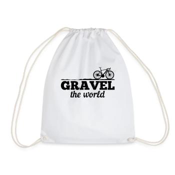 Gravel The World - Gravel Bike Bikepacking Bikepac - Drawstring Bag - white - Front