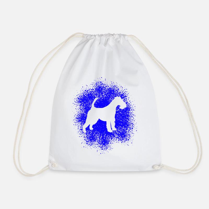 Wirehaired Fox Terrier for Dog Lovers - Drawstring Bag - white