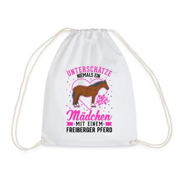 Freiberger Pferd Mädchen - Turnbeutel - Weiß - Vorne