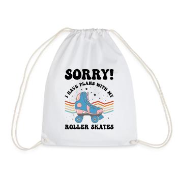 Pardon! J’ai des projets avec mes patins à roulettes - Sac de sport léger - blanc - Devant