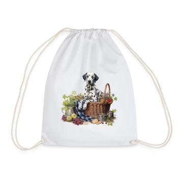Dalmatiner Hundehütte Cottagecore Picknick Glückseligkeit - Turnbeutel - Weiß - Vorne