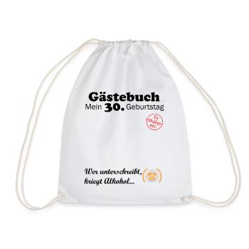 Gästebuch zum 30. Geburtstag1994 Lustig Alkohol - Turnbeutel - Weiß - Vorne