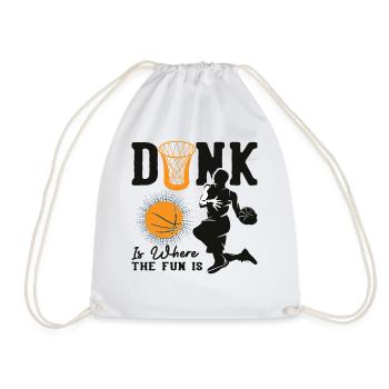 Dunk is where the fun is Basketball Lustig - Drawstring Bag - white - Front