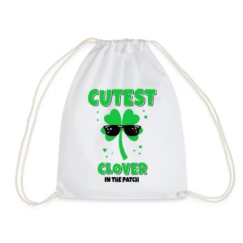 Cutest Clover In The Path Kleeblatt Shamrock - Drawstring Bag - white - Front