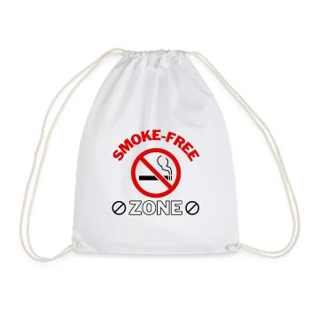 Smoke-free Zone Nichtraucher Geschenkidee - Turnbeutel - Weiß - Vorne