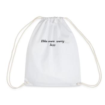 Hiking - Hike more, worry less - Drawstring Bag - white - Front