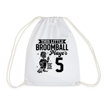 5th Birthday Broomball Player Birthday Broomball K - Drawstring Bag - white - Front