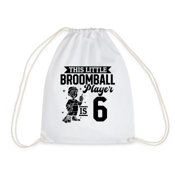 6th Birthday Broomball Player Birthday Broomball K - Drawstring Bag - white - Front