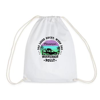 Minicamper Camping-Camper Microcamper Sayings - Drawstring Bag - white - Front