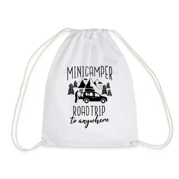 Minicamper Saying Camping-Camper Microcamper - Drawstring Bag - white - Front