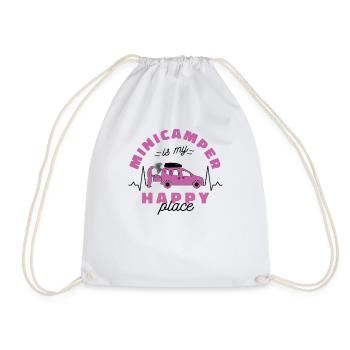 Minicamper Happy-Platz Camping-Camper Microcamper - Drawstring Bag - white - Front