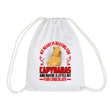 Battements de cœur pour Capybara Capybara d’Amérique du Sud - Sac de sport léger - blanc - Devant