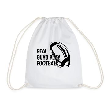 American Football Player - Real guys play Football - Turnbeutel - Weiß - Vorne